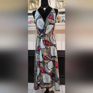 Earnest by Byron Lars Zipper Accents African Abstract Print Tribalized Dress